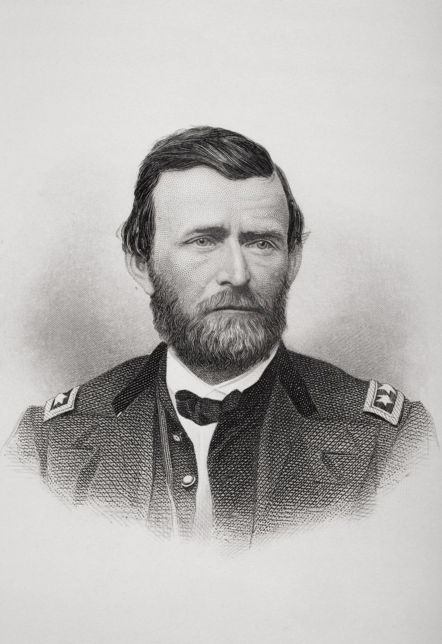 Portrett av Ulysses S. Grant (1822-85) av American School
