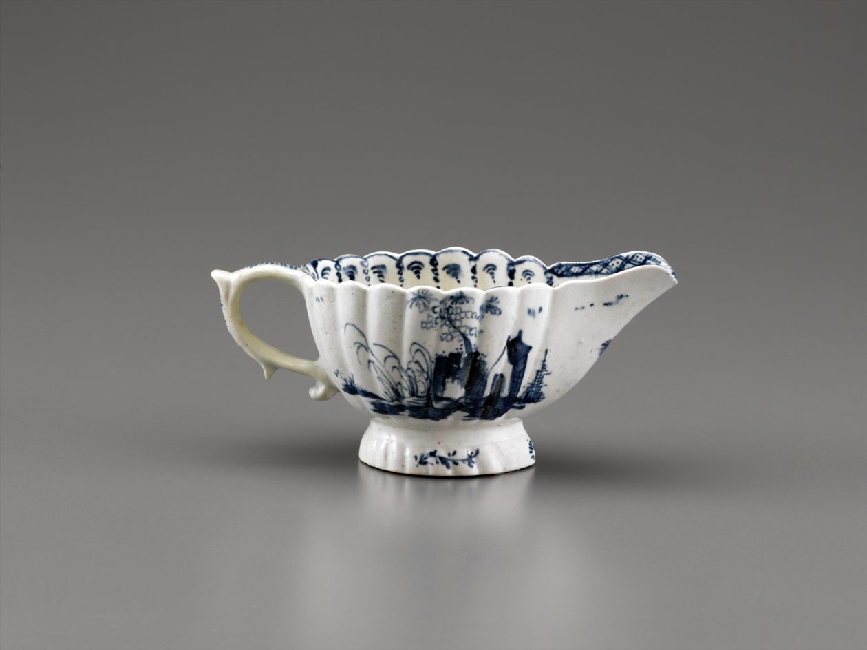 Sausbåt, fra fabrikken i Kina, Gousse Bonnin & GA Morris, 1770-72 (myk-pasta porselen) av American School