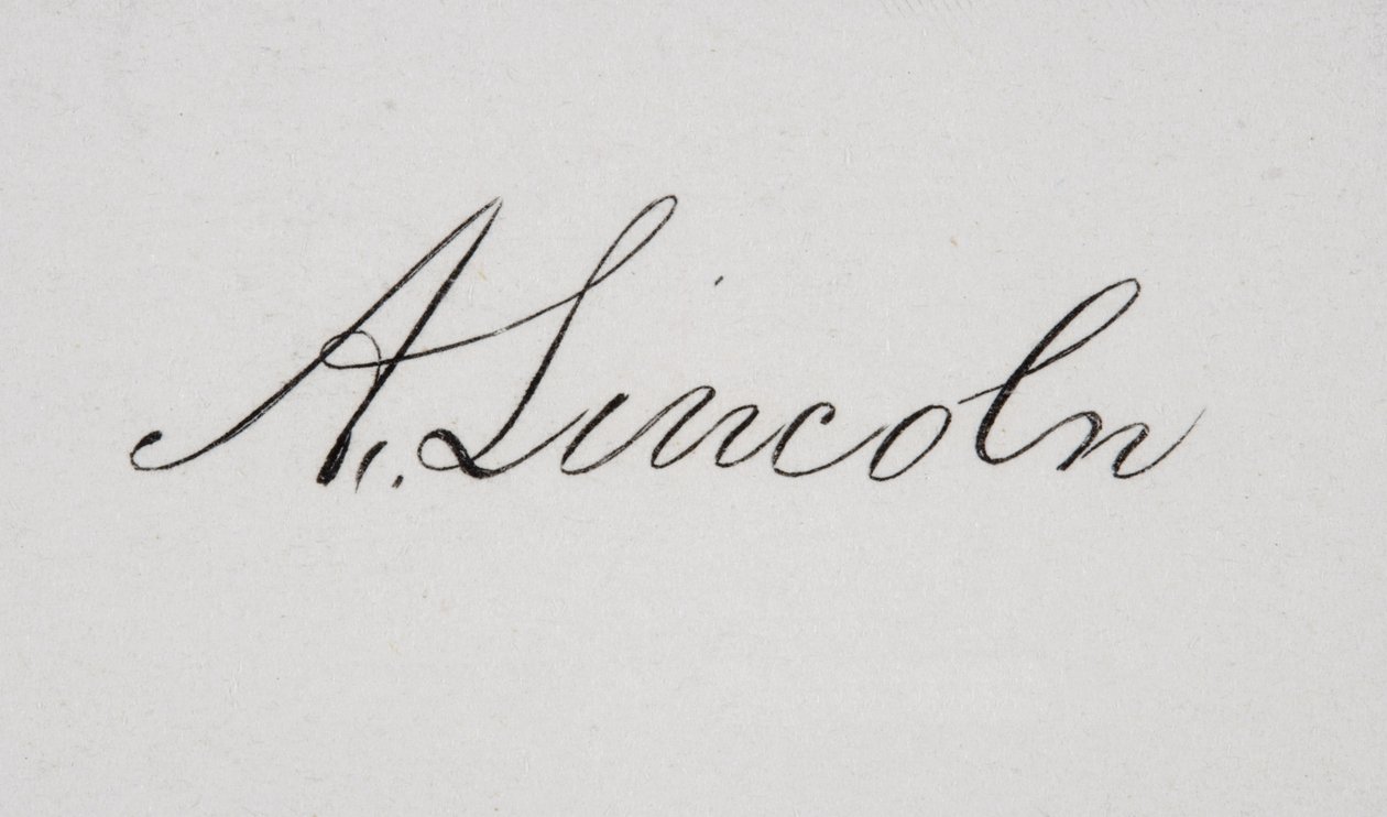 Signatur av Abraham Lincoln av American School