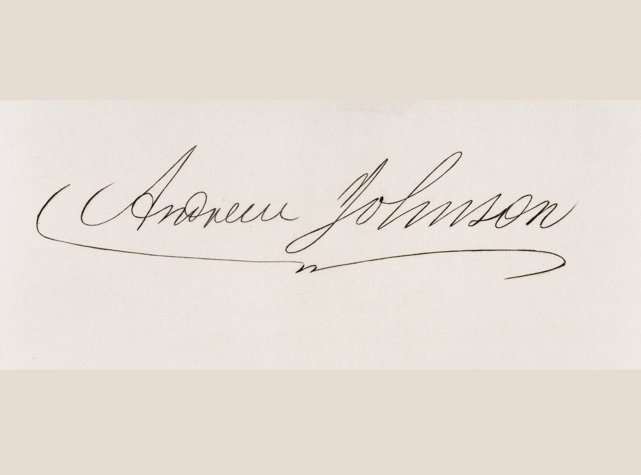 Signaturen til Andrew Johnson av American School