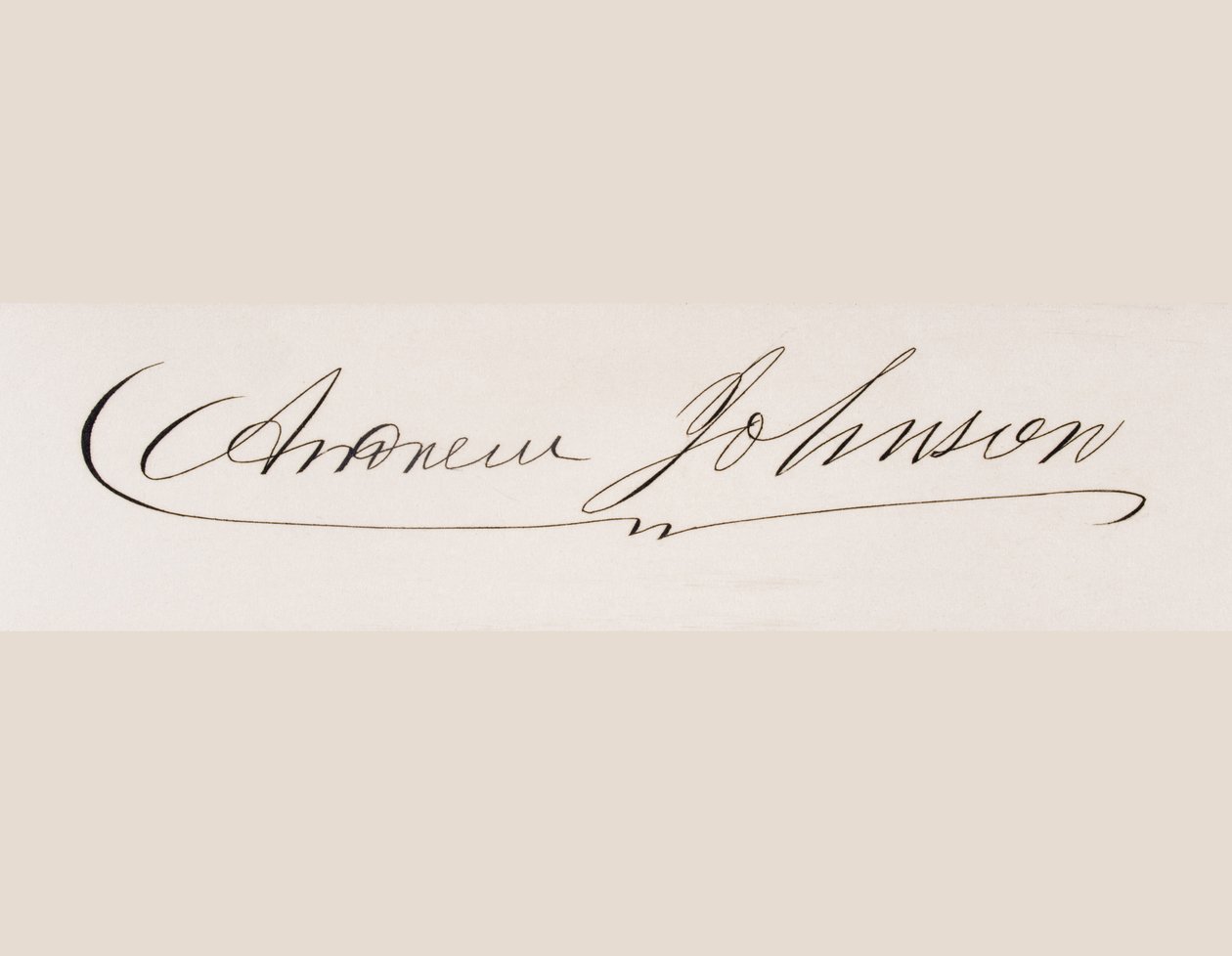 Signaturen til Andrew Johnson av American School