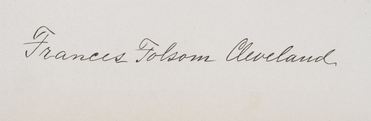 Signatur av Frances Cleveland Preston av American School