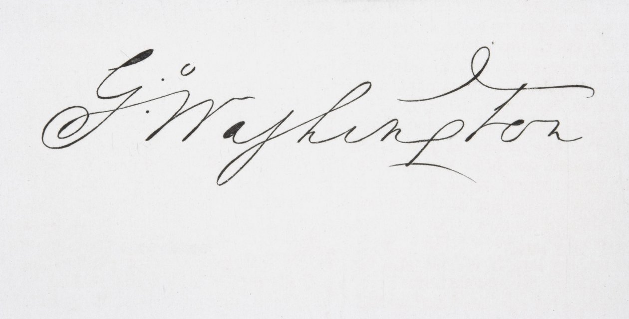 Signatur av George Washington (blekk på papir) av American School