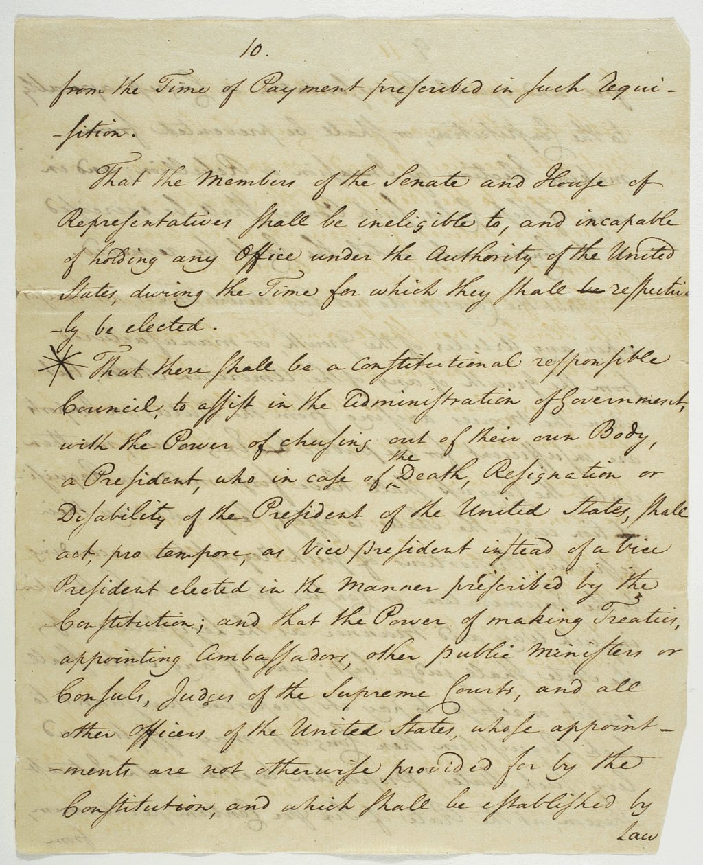 The Bill of Rights, kopi signert i Federal Hall, 1789 (blekk på papir) av American School