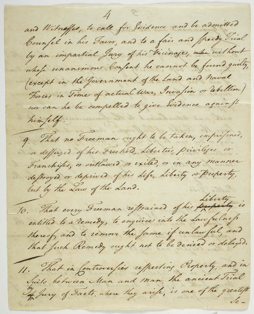 The Bill of Rights, kopi signert i Federal Hall, 1789 (blekk på papir) av American School