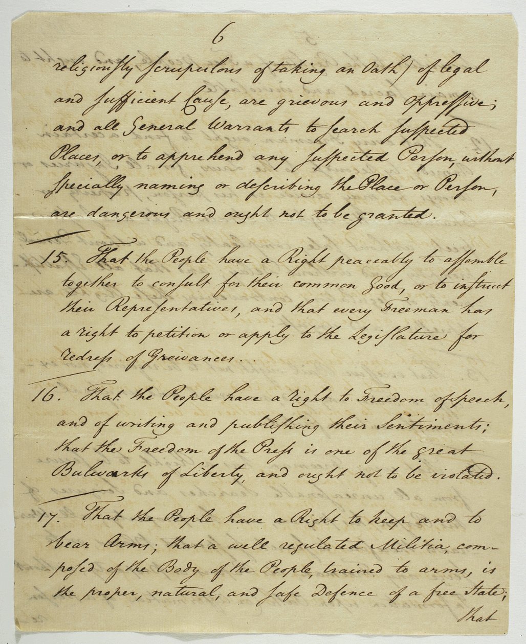 The Bill of Rights, kopi signert i Federal Hall, 1789 (blekk på papir) av American School