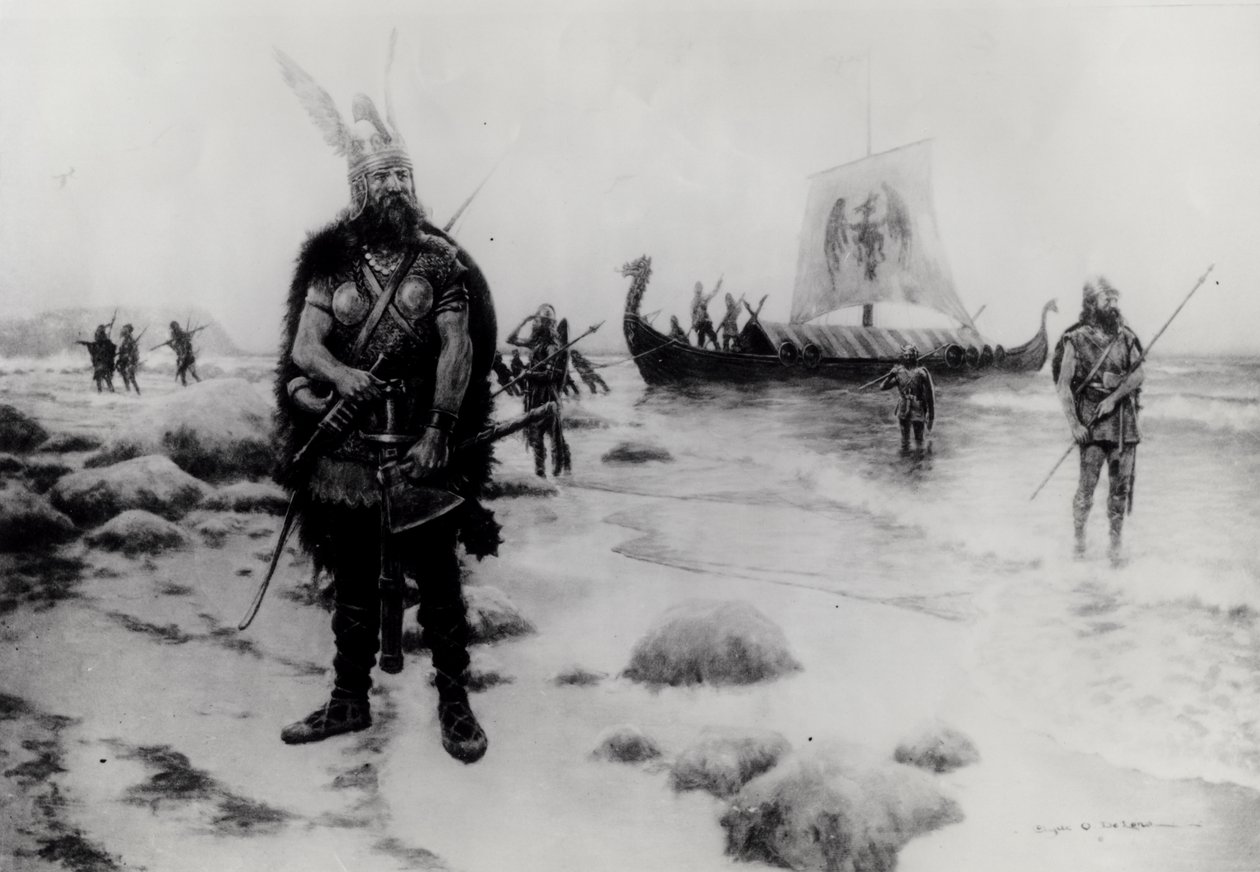 The Discovery of America av Leif Eriksson (fl.1000) av American School