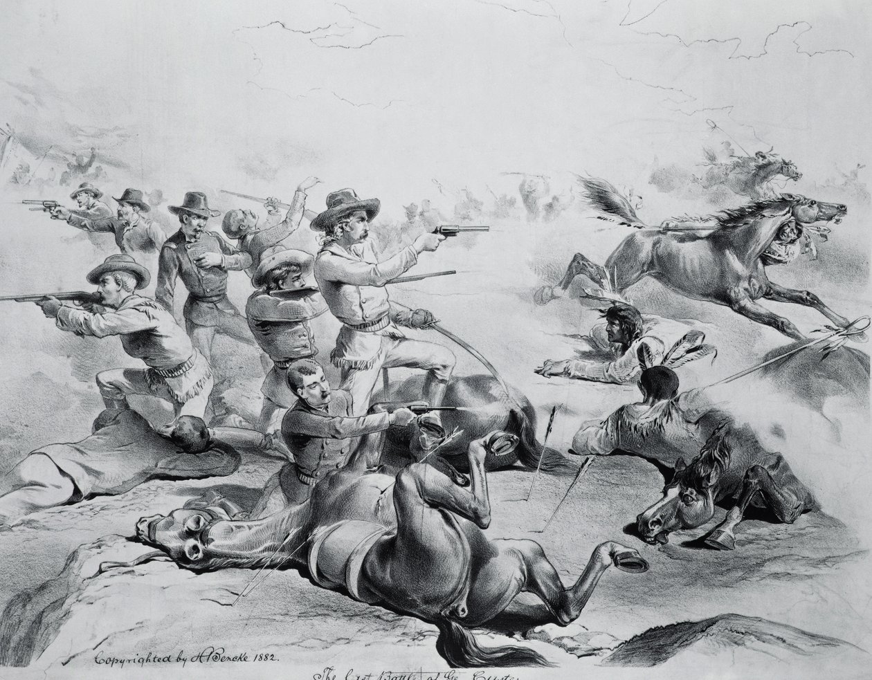 Det siste slaget ved general Custer, 25. juni 1876, ca. 1882 av American School