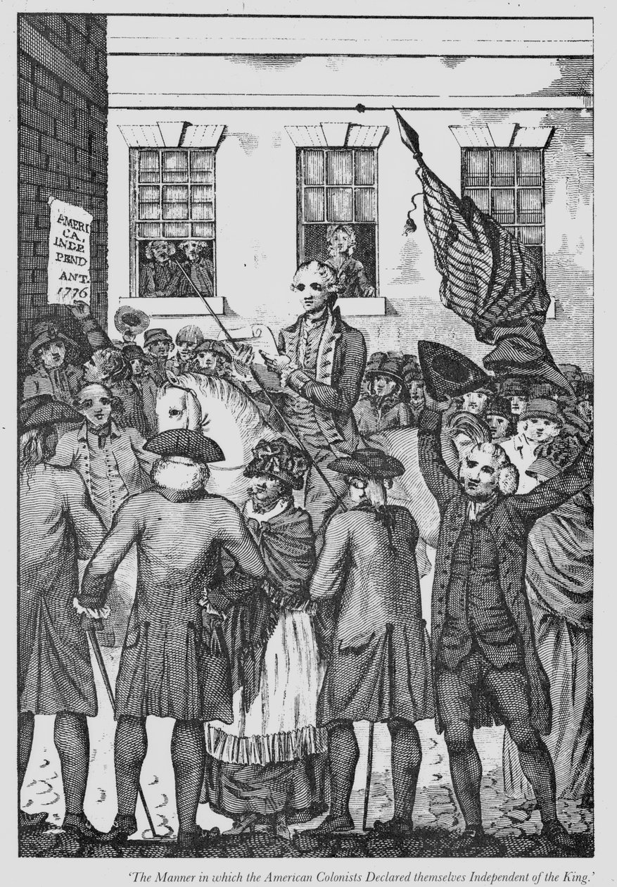 Måten de amerikanske kolonistene erklærte seg uavhengige av kongen på, 1776 av American School