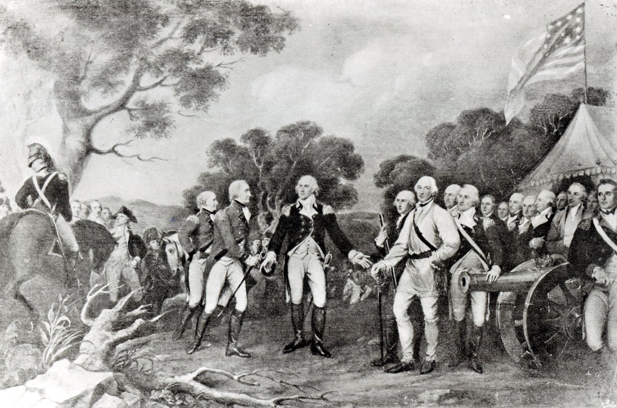 The Surrender of General Burgoyne Saratoga, New York, 17. oktober 1777 av American School