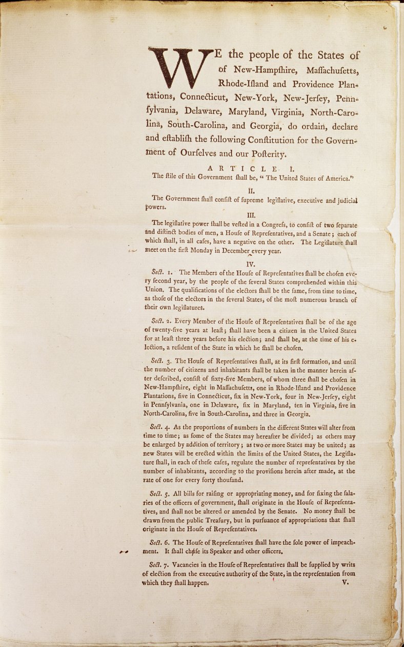 USAs grunnlov, 1787 av American School