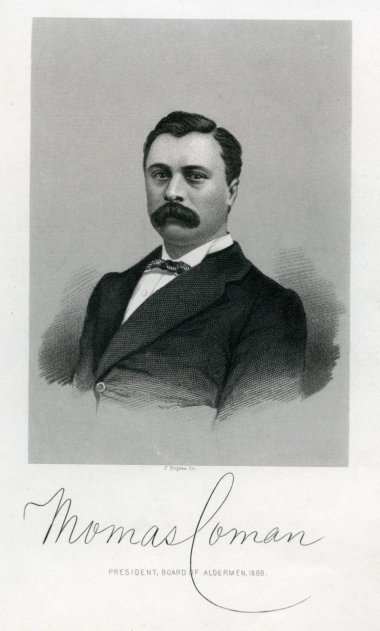 Thomas Coman, gravert av J. Rogers, 1869 av American School