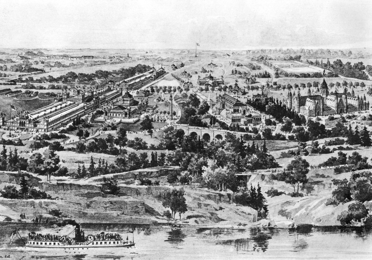 Utsikt over Centennial Exposition, Philadelphia, 1876 av American School