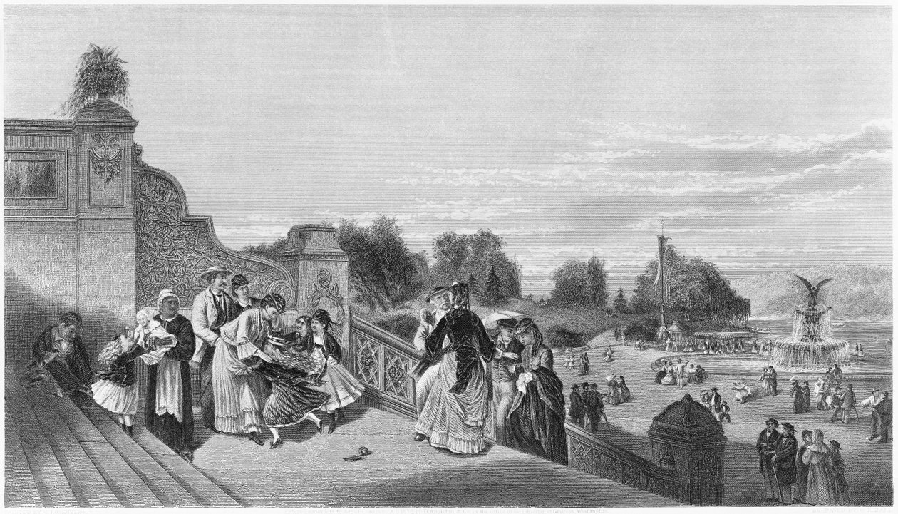 Utsikt over terrassen, Central Park, 1872 av American School