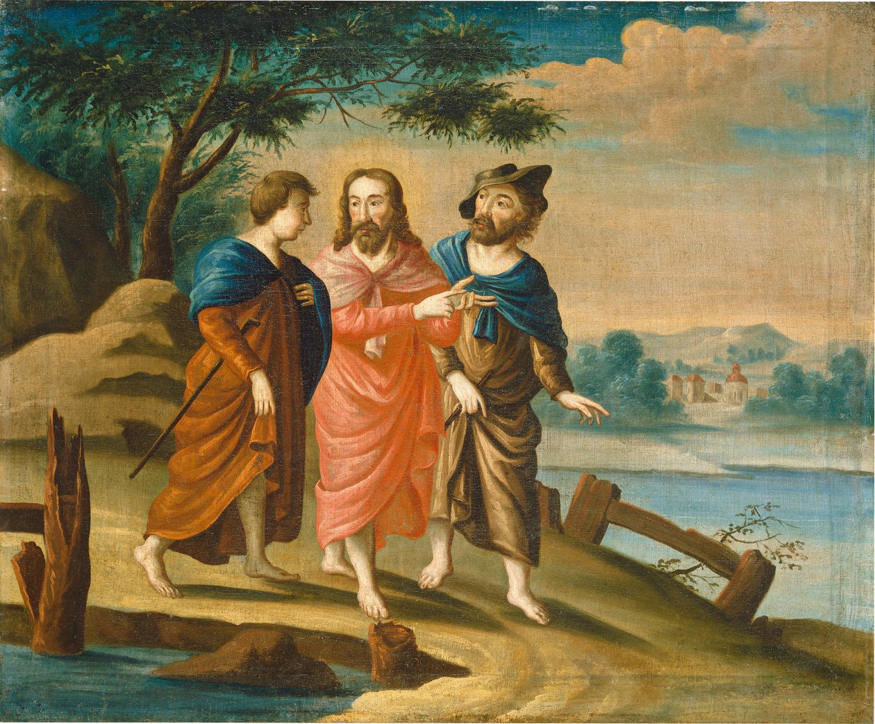 Kristus på veien til Emmaus av American 18th Century