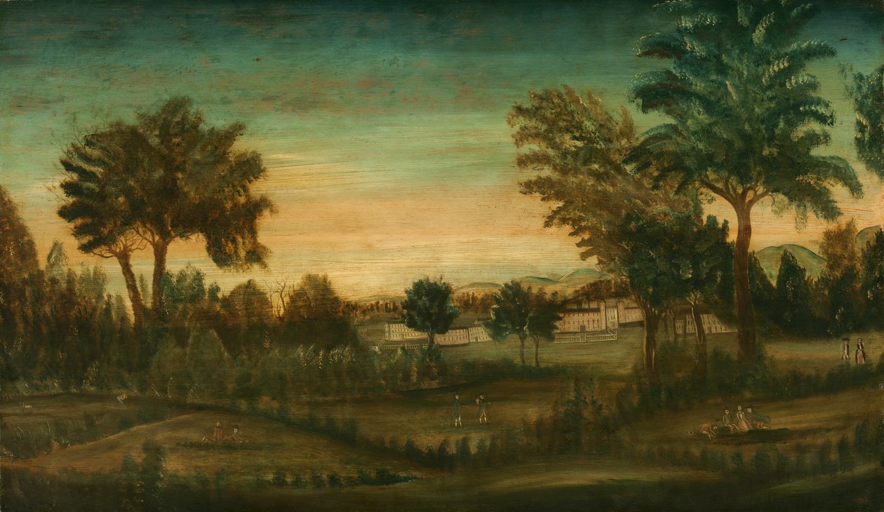 Landskap med bygninger av American 18th Century