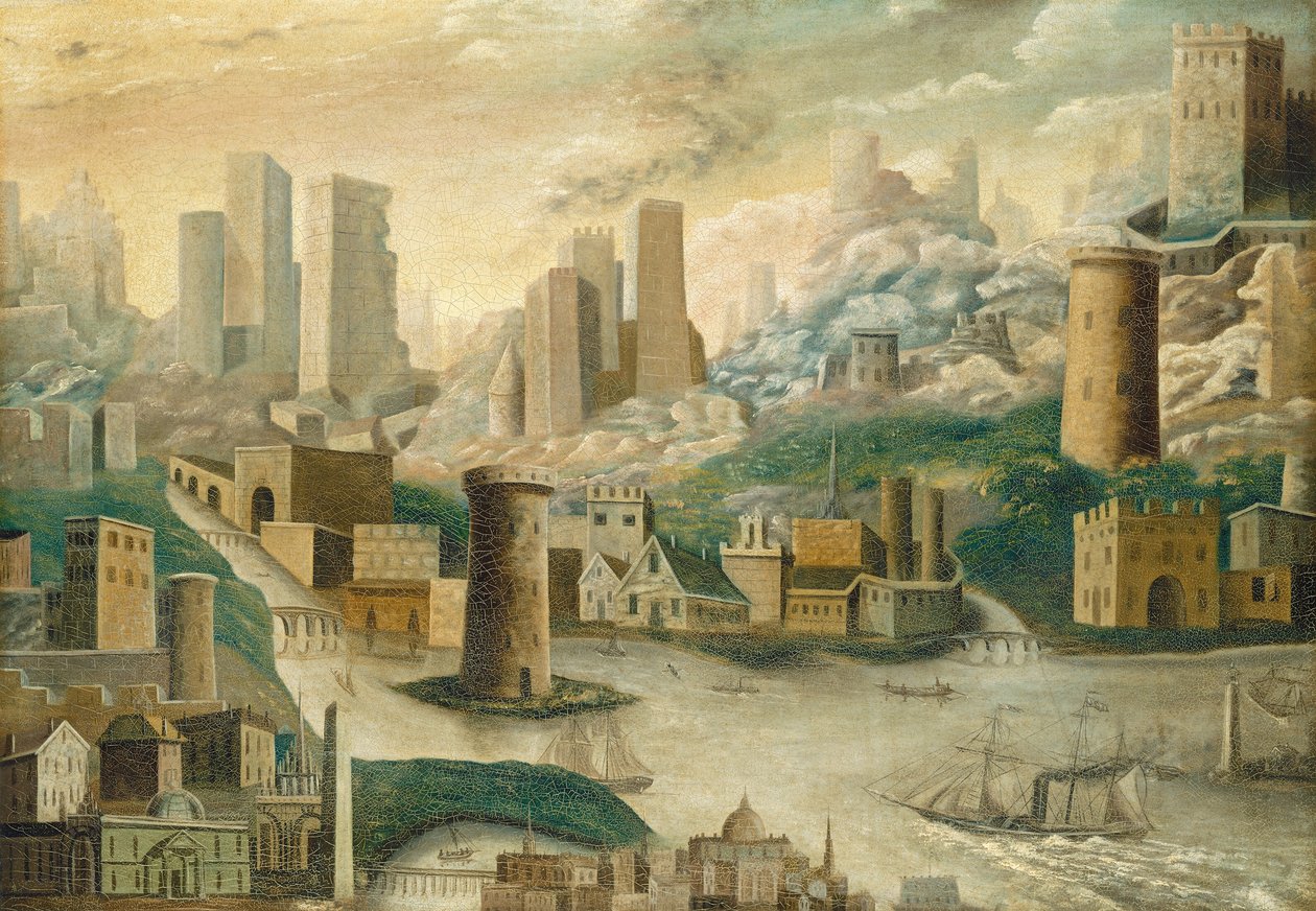 En by av fantasi av American 19th Century