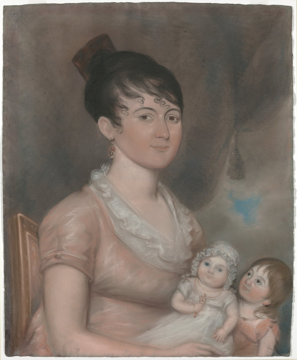 Anna Margaret Blake og hennes to barn av American 19th Century