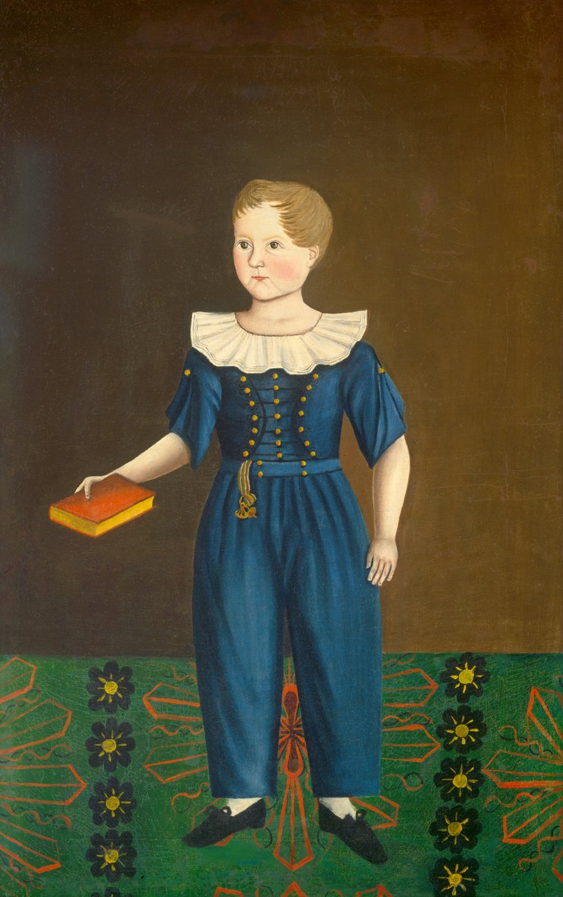 Gutt i blått av American 19th Century