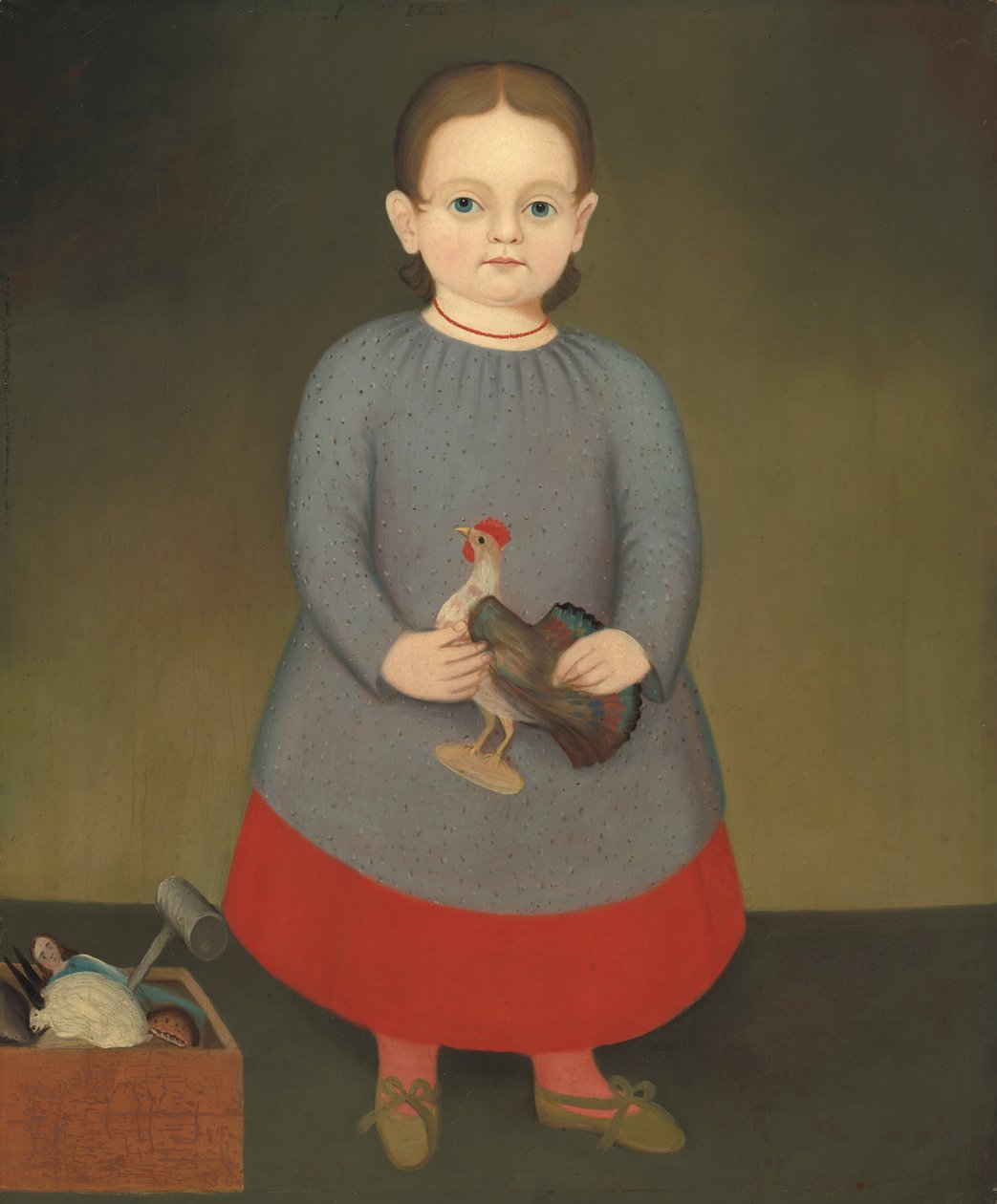 Jente med lekehane av American 19th Century