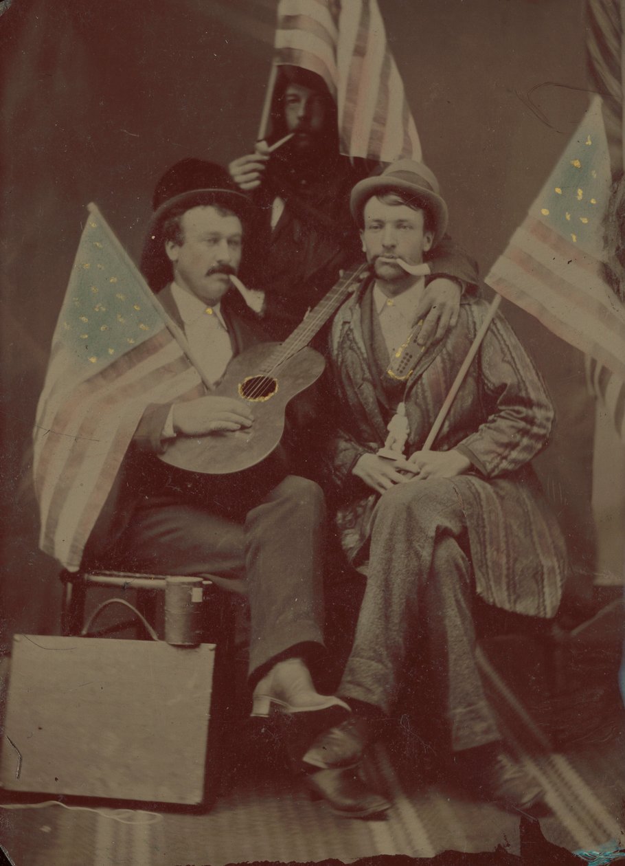 Portrett av tre menn av American 19th Century