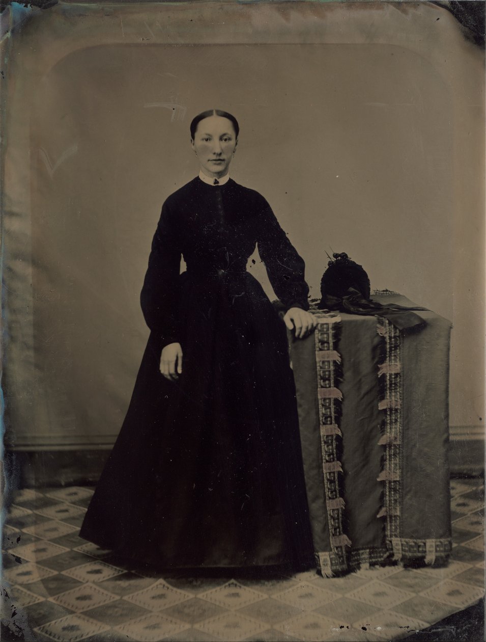 Portrett av en borgerkrigsenke av American 19th Century