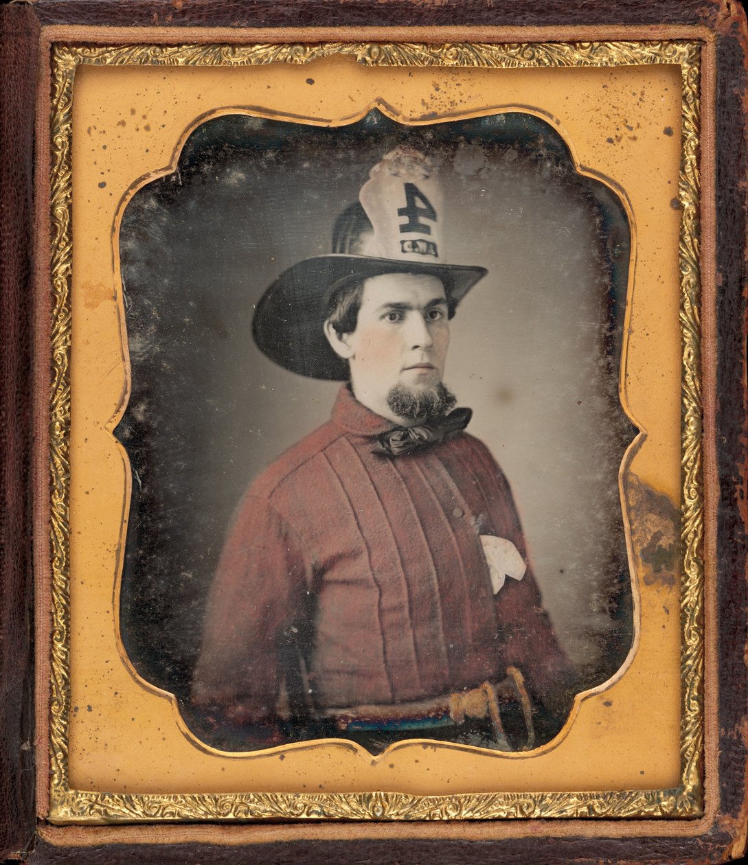 Portrett av en brannmann av American 19th Century