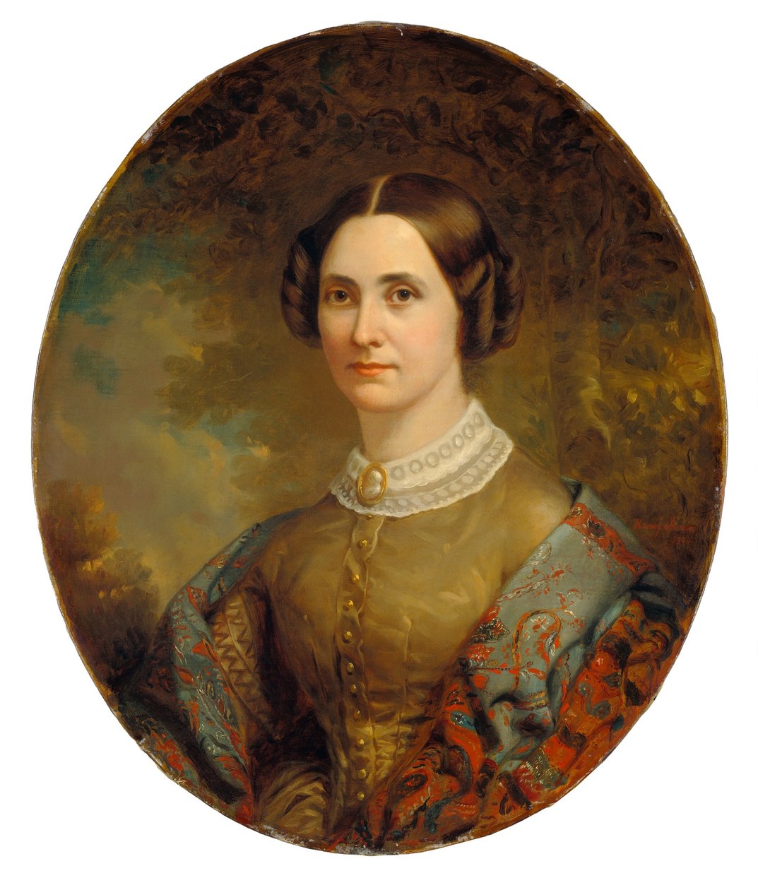 Portrett av en dame av American 19th Century