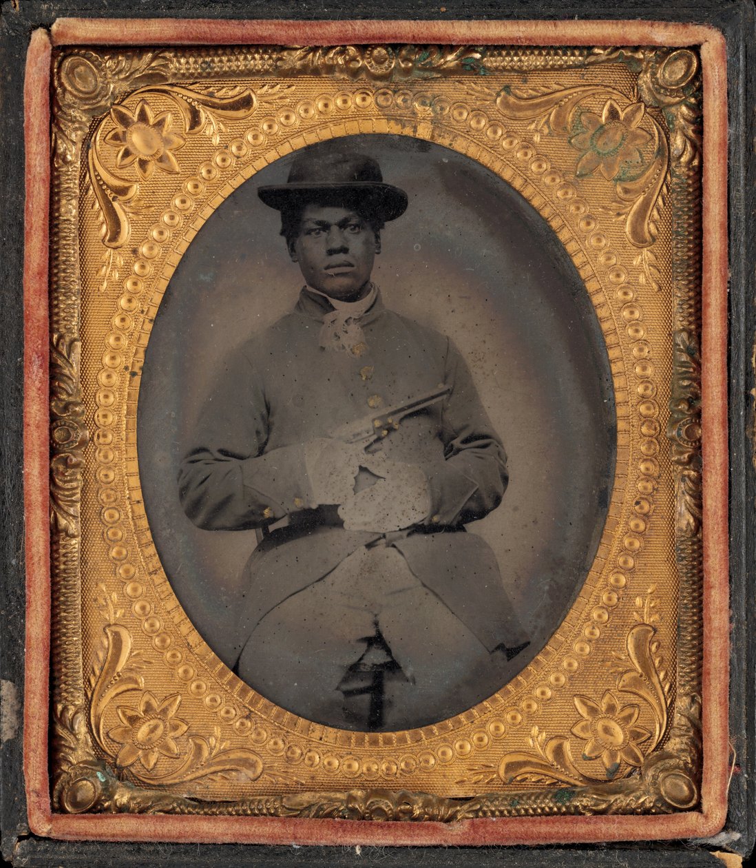Portrett av en USCT-privat av American 19th Century
