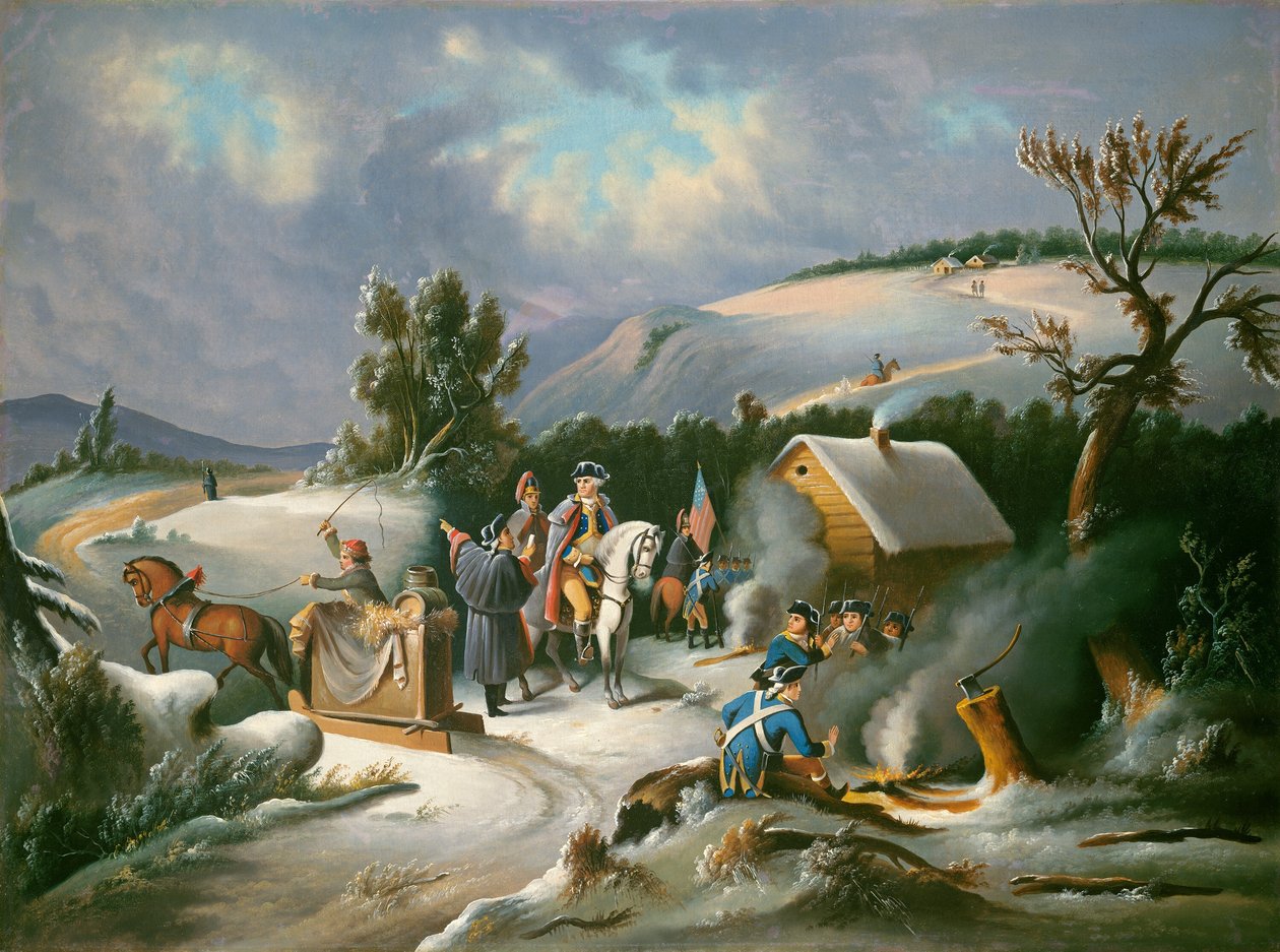 Washington ved Valley Forge av American 19th Century