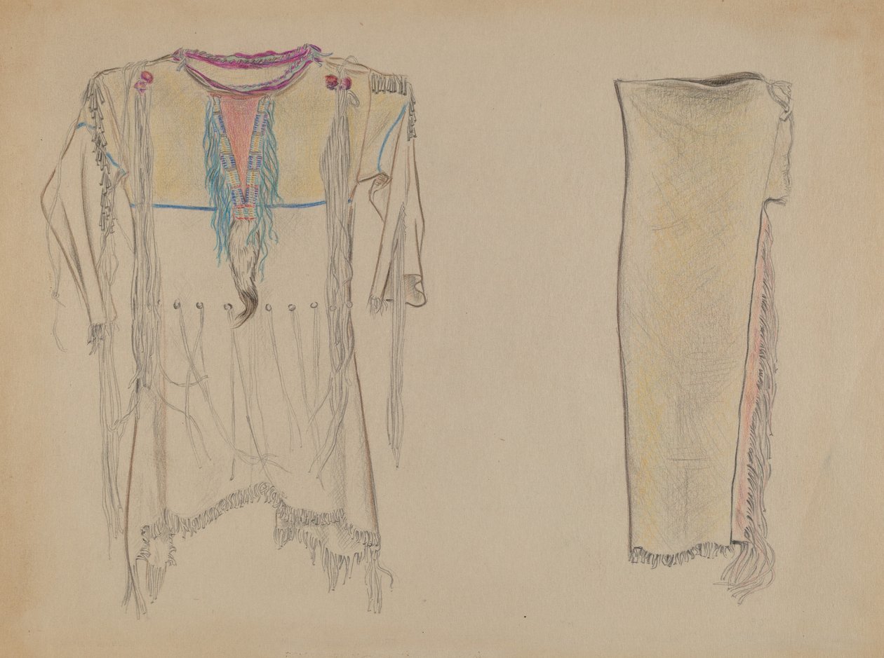 Buckskin skjorte og leggings av American 20th Century