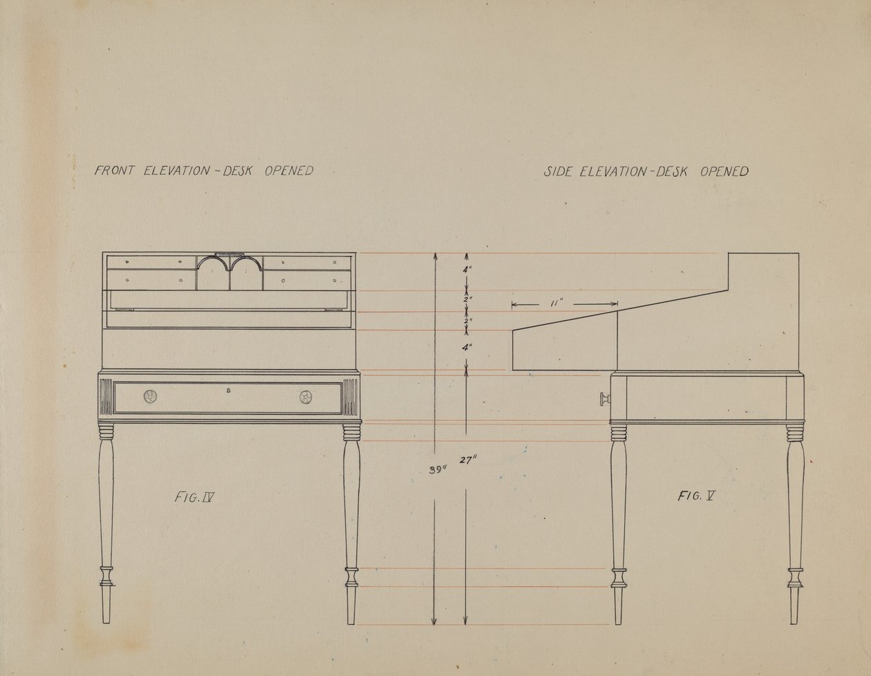 Skrivebord av American 20th Century