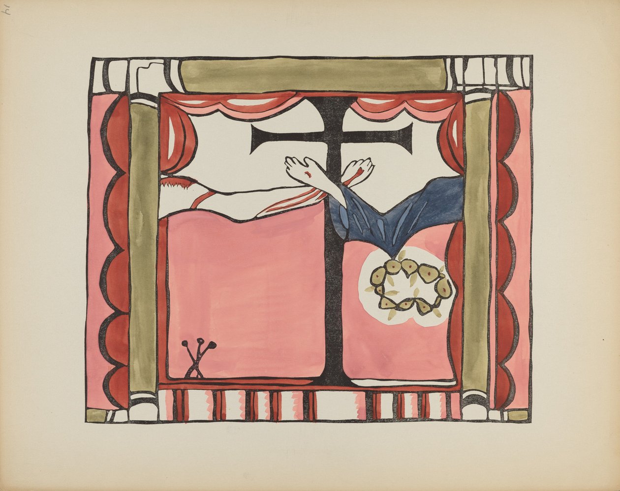 Plate 14: Hovedaltertavle, Chimayo: Fra porteføljen "Spanish Colonial Designs of New Mexico" av American 20th Century