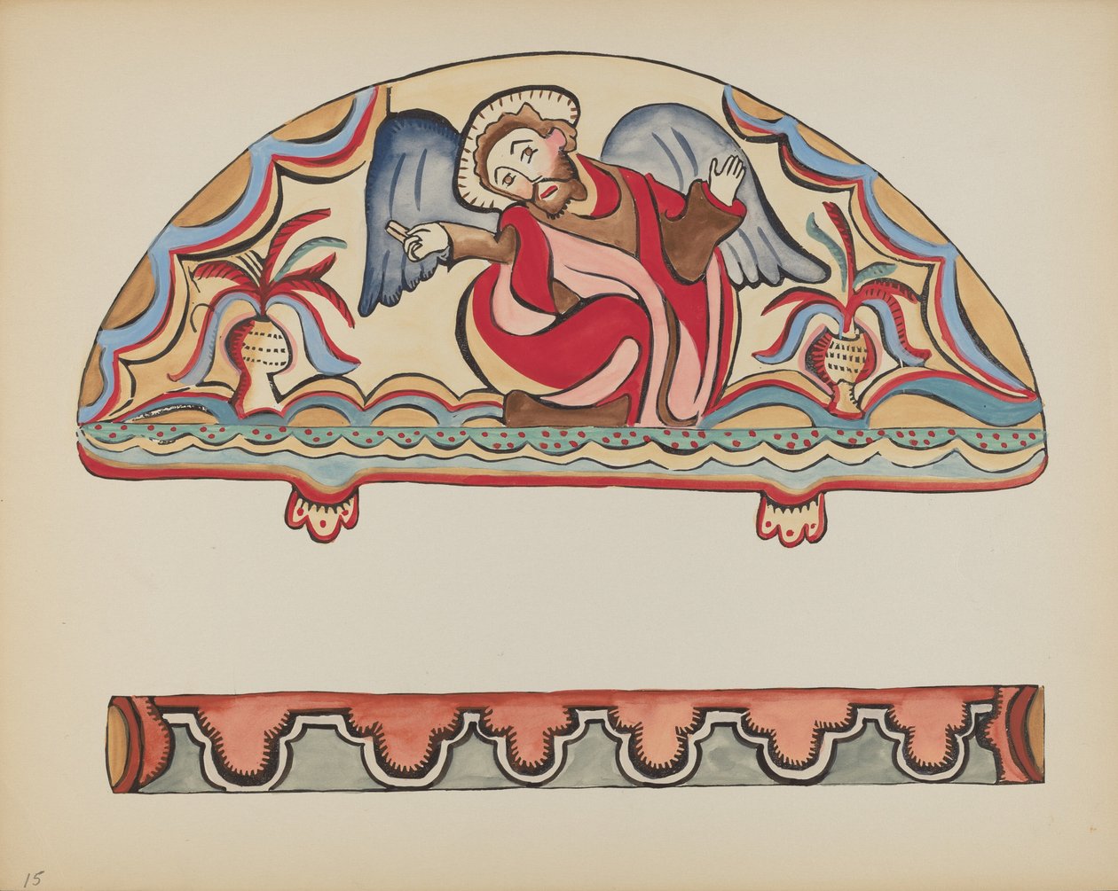 Plate 15: The Creation (Lunette): Fra porteføljen "Spanish Colonial Designs of New Mexico" av American 20th Century