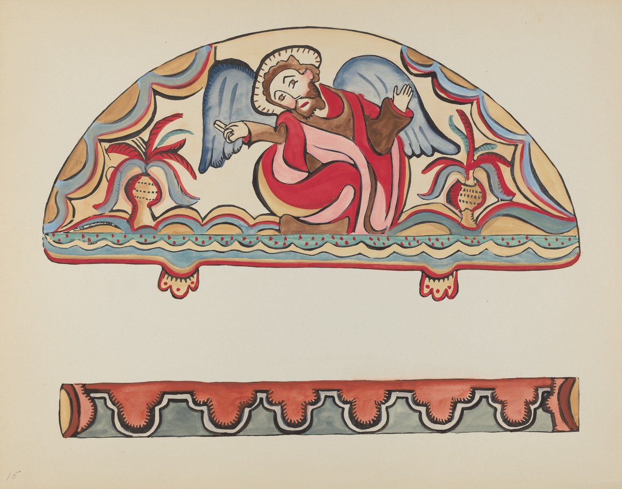 Plate 15: The Creation (Lunette): Fra porteføljen "Spanish Colonial Designs of New Mexico" av American 20th Century