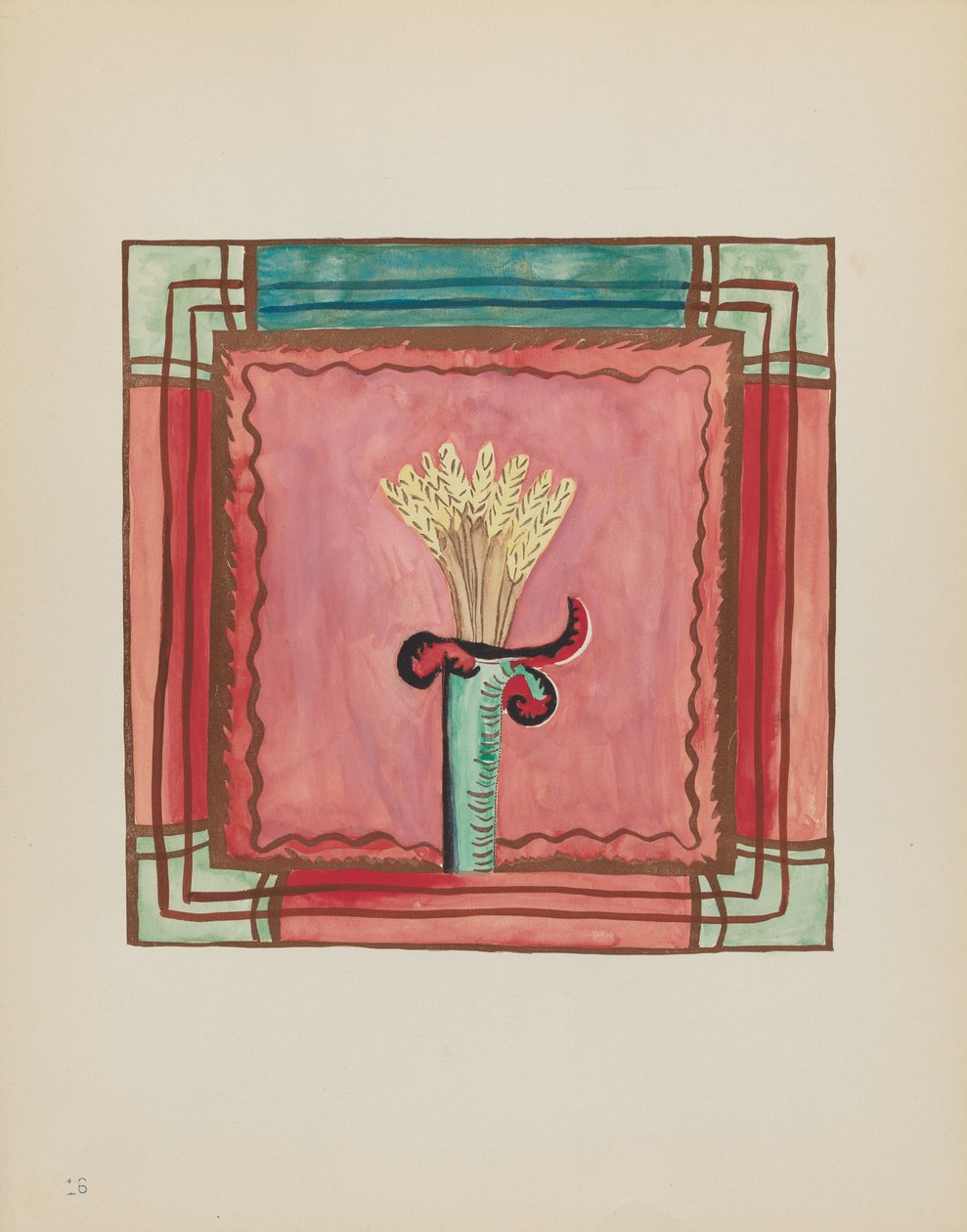 Plate 16: Alterpanel: Fra porteføljen "Spanske kolonialdesign i New Mexico" av American 20th Century