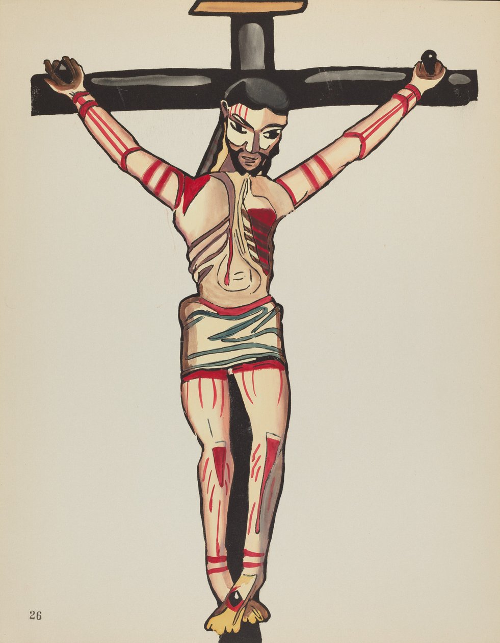 Plate 26: Kristus korsfestet: Fra porteføljen "Spanish Colonial Designs of New Mexico" av American 20th Century