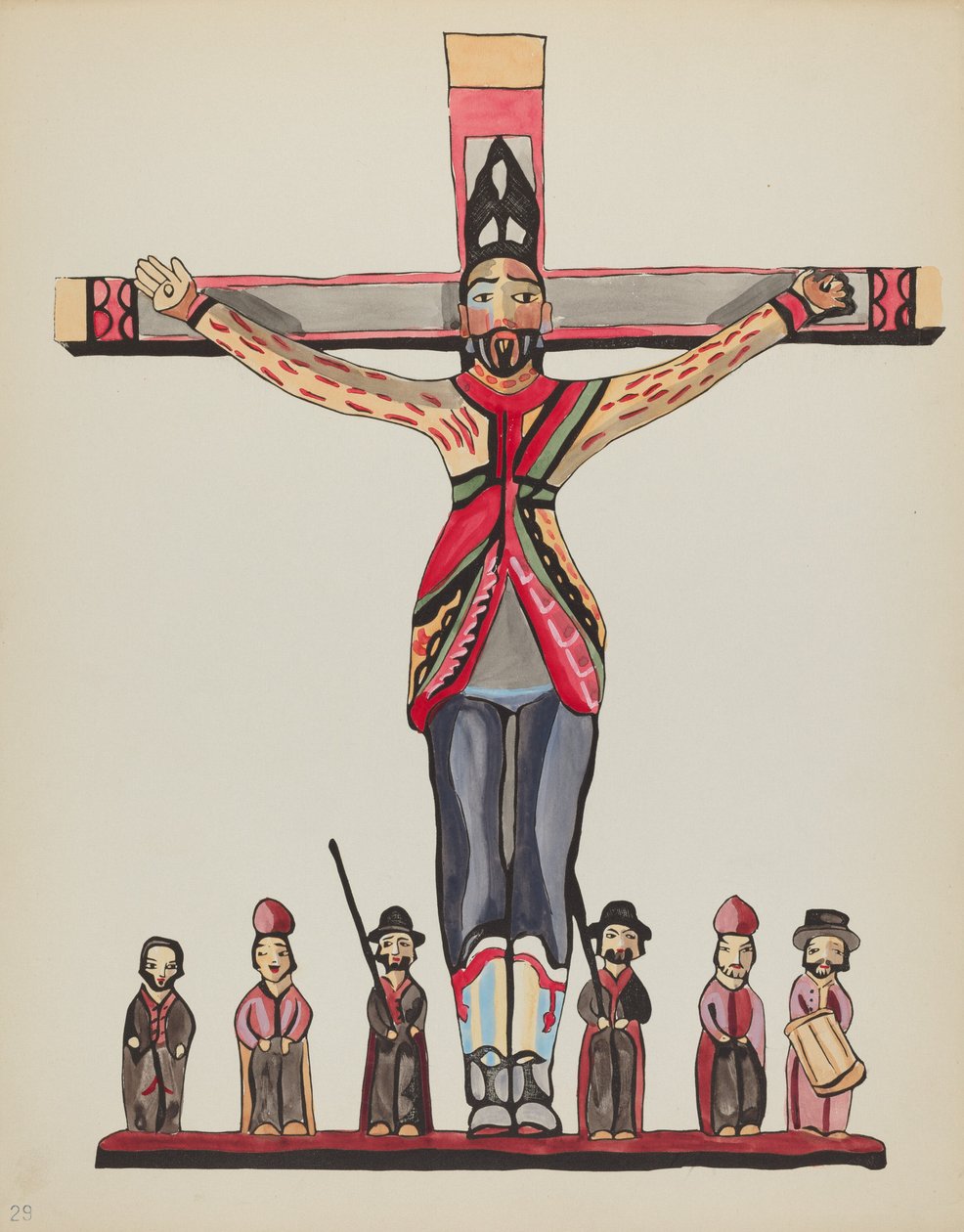 Plate 29: Saint Acacius: Fra porteføljen "Spanish Colonial Designs of New Mexico" av American 20th Century