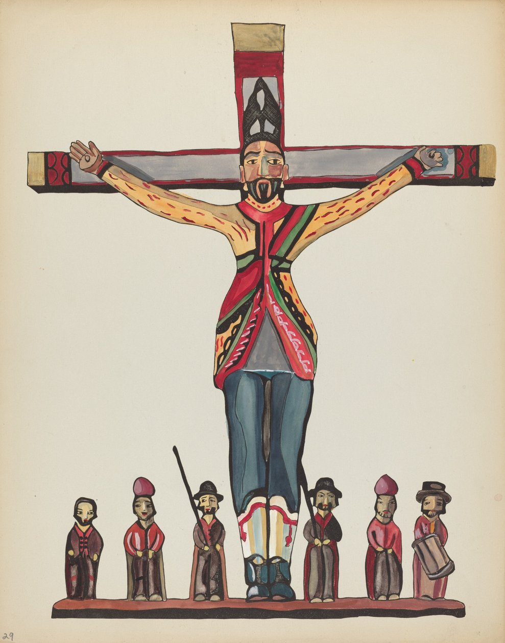 Plate 29: Saint Acacius: Fra porteføljen "Spanish Colonial Designs of New Mexico" av American 20th Century