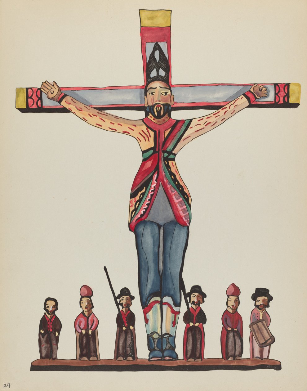 Plate 29: Saint Acacius: Fra porteføljen "Spanish Colonial Designs of New Mexico" av American 20th Century