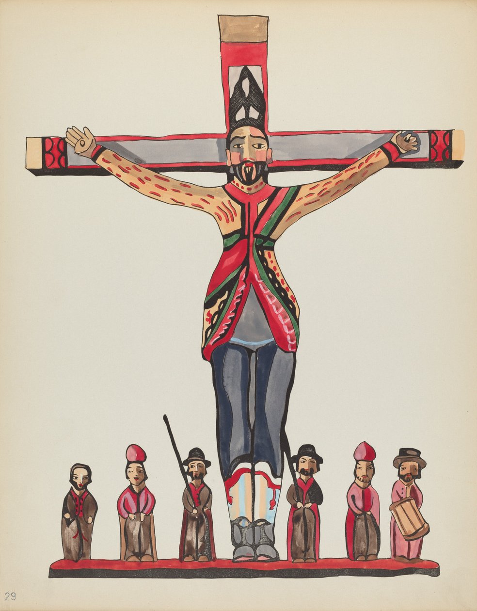 Plate 29: Saint Acacius: Fra porteføljen "Spanish Colonial Designs of New Mexico" av American 20th Century