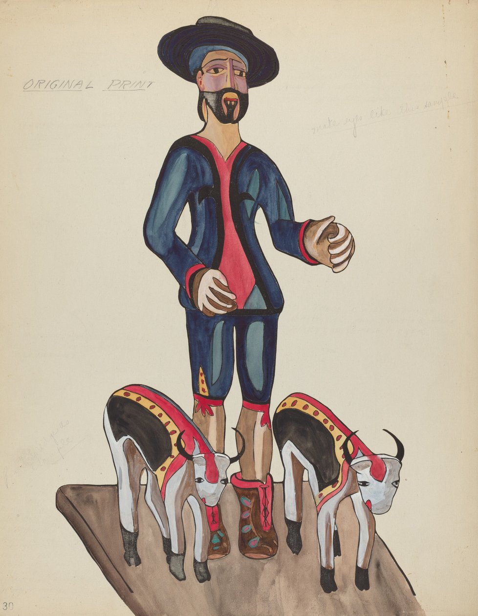 Plate 30: Saint Isidore: Fra porteføljen "Spanish Colonial Designs of New Mexico" av American 20th Century