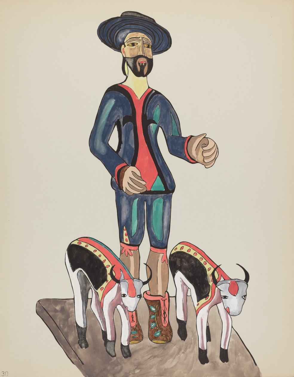 Plate 30: Saint Isidore: Fra porteføljen "Spanish Colonial Designs of New Mexico" av American 20th Century