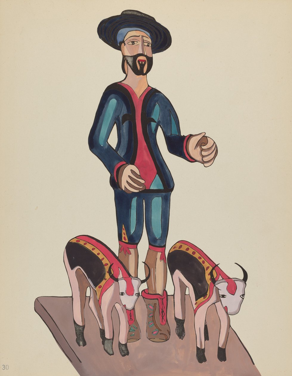 Plate 30: Saint Isidore: Fra porteføljen "Spanish Colonial Designs of New Mexico" av American 20th Century