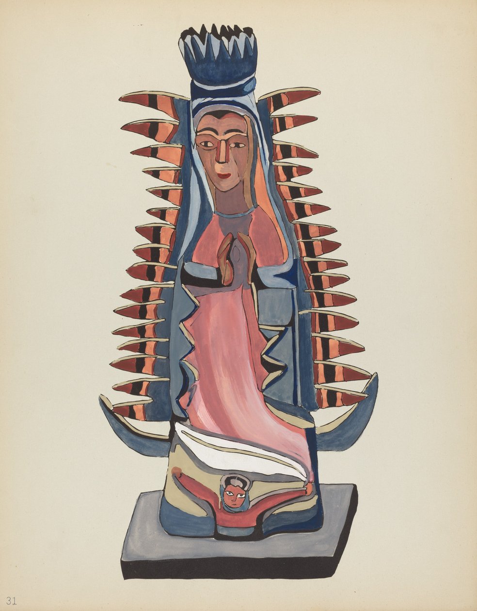 Plate 31: Vår Frue av Guadalupe: Fra porteføljen "Spanske kolonialdesign i New Mexico" av American 20th Century