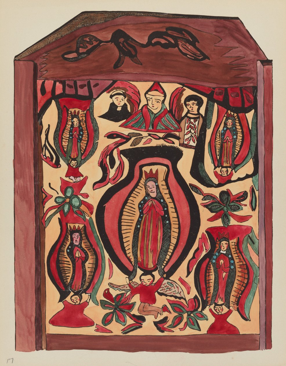 Plate 32: Vår Frue av Guadalupe: Fra porteføljen "Spanish Colonial Designs of New Mexico av American 20th Century