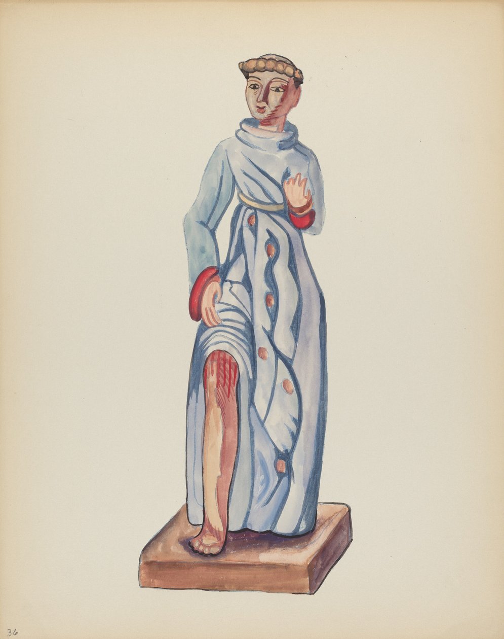 Plate 36: Saint Roch: Fra porteføljen "Spanish Colonial Designs of New Mexico" av American 20th Century
