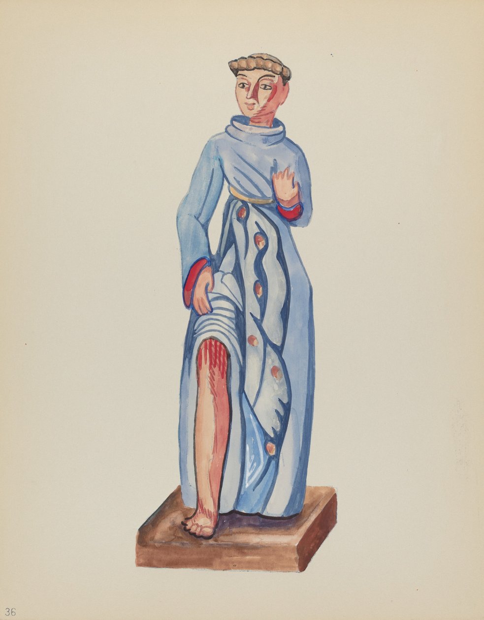 Plate 36: St. Roch: Fra porteføljen "Spanish Colonial Designs of New Mexico av American 20th Century