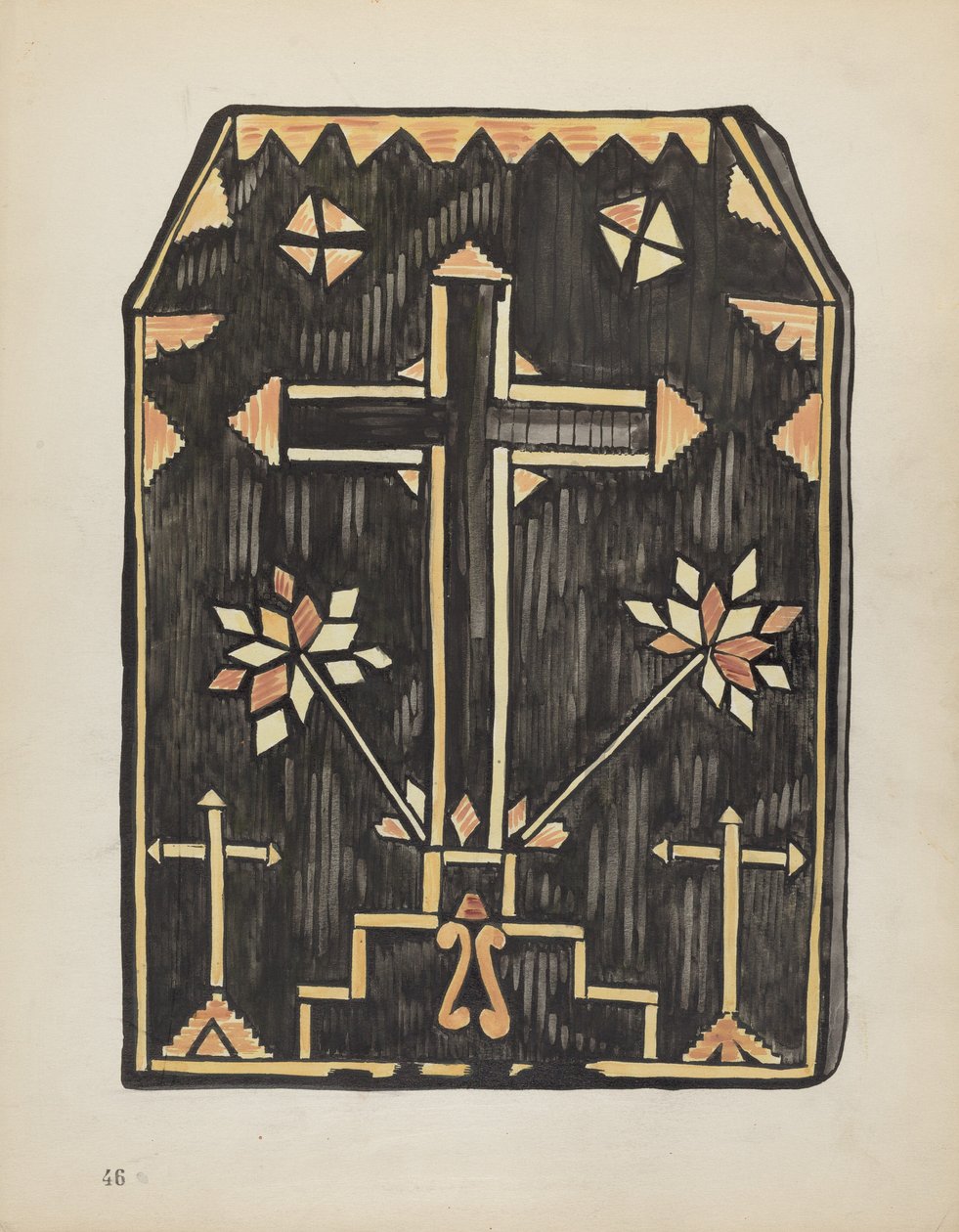 Plate 46: Straw Applique Design: Fra porteføljen "Spanish Colonial Designs of New Mexico" av American 20th Century