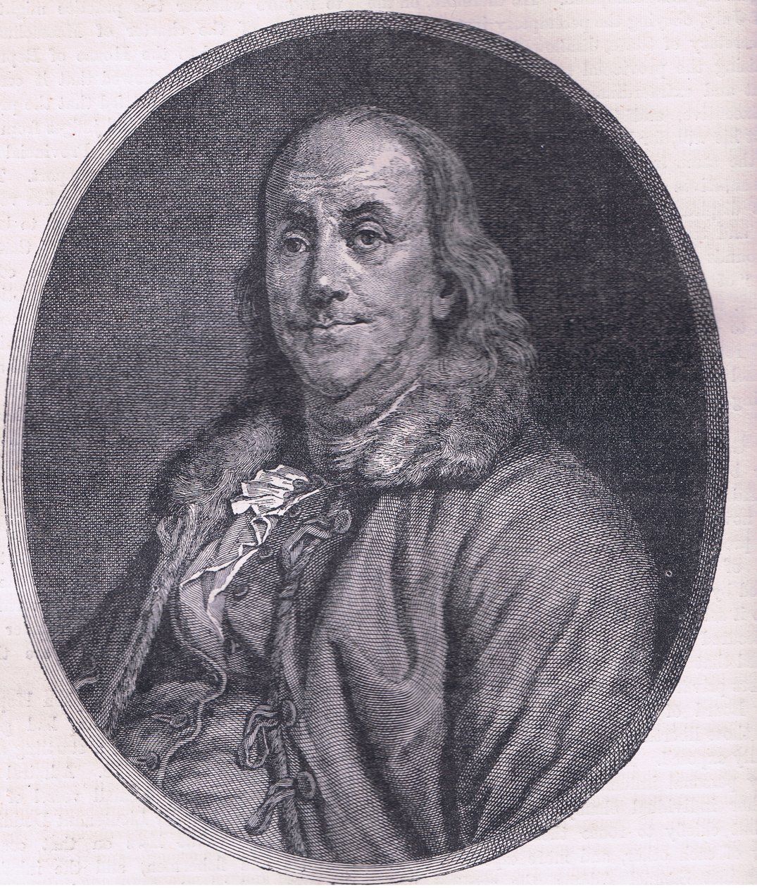 Benjamin Franklin, illustrasjon fra Cassells History of the United States utgitt av Cassell, Petter & Galpin, ca. 1900 (litho) av American English school